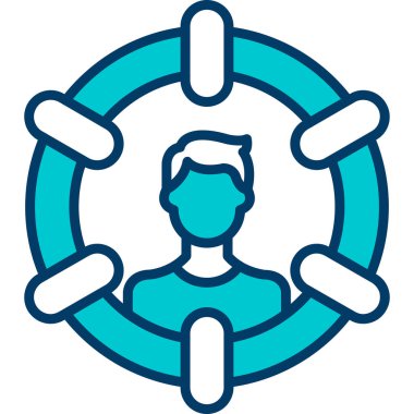 Çapraz simgesi olan avatar adam, basit vektör illüstrasyonu