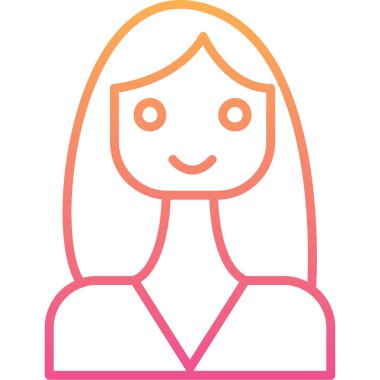 Kadın yüz ikon vektör illüstrasyonu