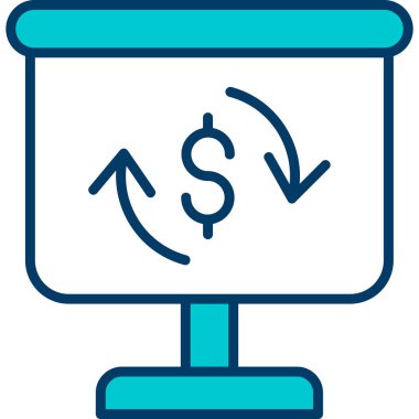 Para değişimi. Web simgesi basit illüstrasyon