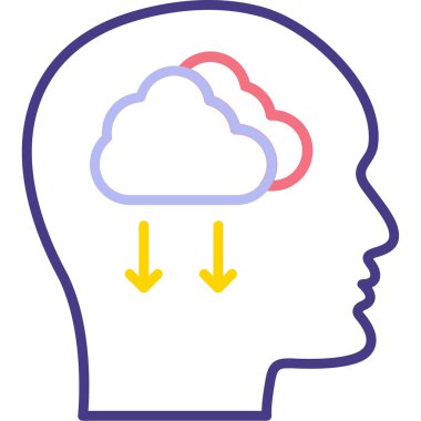 Beyin. Web simgesi basit illüstrasyon