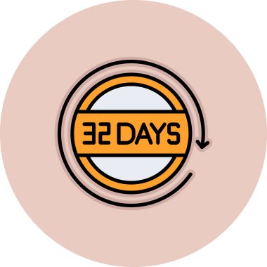 24 - gün - sol - gün simgesi, vektör illüstrasyonu