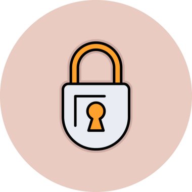 asma kilit ikon vektör çizimi