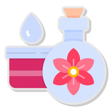 çiçek parfüm ikonu vektör illüstrasyonu