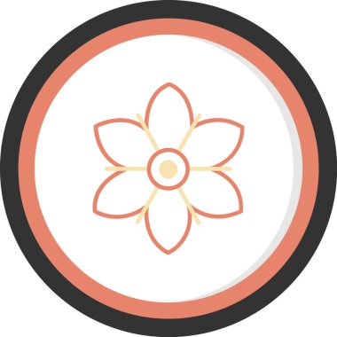 Dairesel çerçevede biçimlendirilmiş çiçek tasarımı