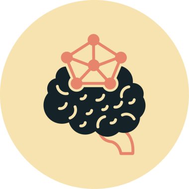 Beyin. Web simgesi basit illüstrasyon