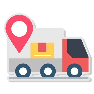 dağıtım kamyonu vektör simgesi