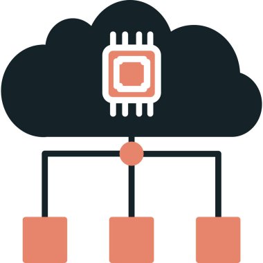 Bulut Hesaplama. Web simgesi basit illüstrasyon
