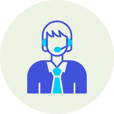 Müşteri desteği. Web simgesi basit illüstrasyon