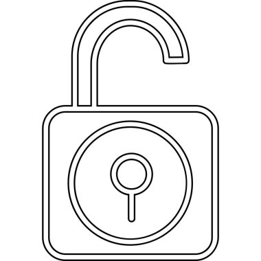 asma kilit simgesi vektör çizim logo şablonu