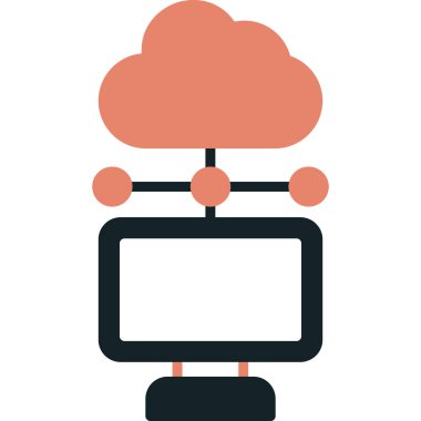 Ağ simgesi. Bulutun basit çizimi