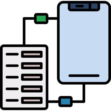 veri sunucusu. Web simgesi basit illüstrasyon