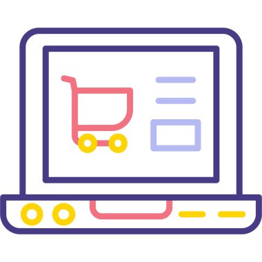 İnternetten alışveriş. Basit resimleme