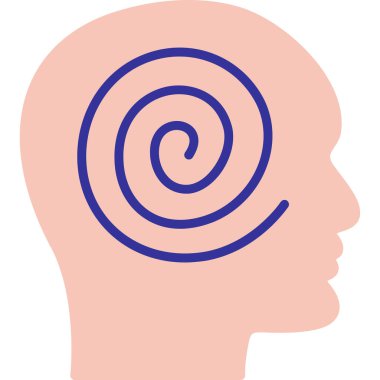 Beyin ikonu vektör illüstrasyonlu insan kafası