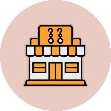 Bir bina simgesinin vektör illüstrasyonu