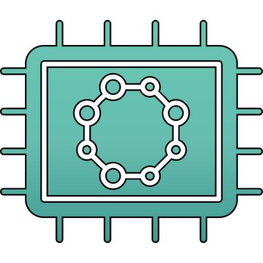 çip simgesi. Web için mikroçip vektör simgelerinin özet çizimi