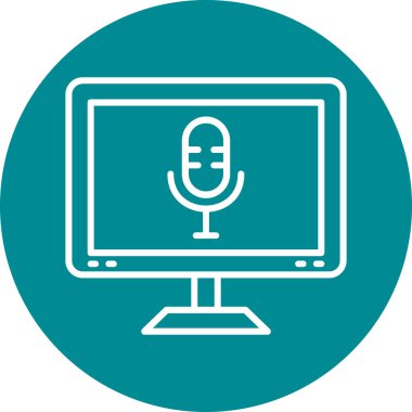 Mikrofon. Web simgesi basit illüstrasyon