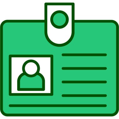 Kimlik kartı simgesi, vektör illüstrasyonu