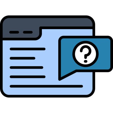 Çevrimiçi sohbet simgesi renk ana hatları vektörü