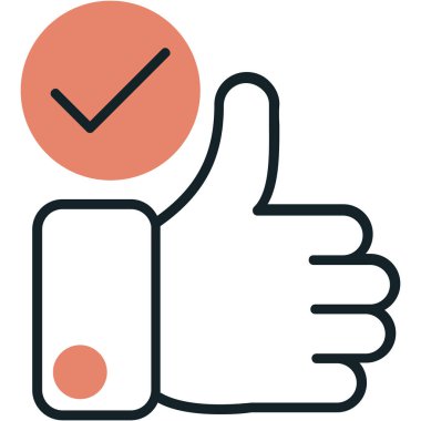 Başparmak yukarı. Web simgesi basit tasarım