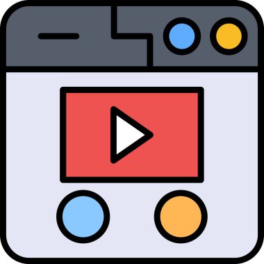 video kamera simgesi basit tasarım, vektör illüstrasyonu