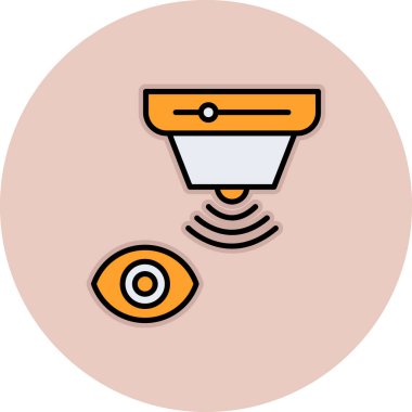 Kapalı devre kamera simgesi. Web için güvenlik kamerası vektör simgelerinin özet çizimi