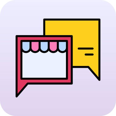 Web uygulaması ve yazdırma için vektör sohbet simgesi