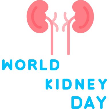 Böbrek Günü vektör ikonu. beyaz renk arkaplan üzerinde düz tasarım vektör çizimi.