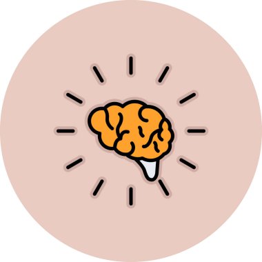 Beyin. Web simgesi basit illüstrasyon