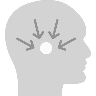 Oklu beyin. Vektör simgesi. düz tasarım çizimi beyaz arkaplanda izole edildi.