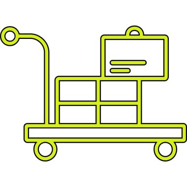 Kutu simgesi vektör illüstrasyon tasarımlı Trolley