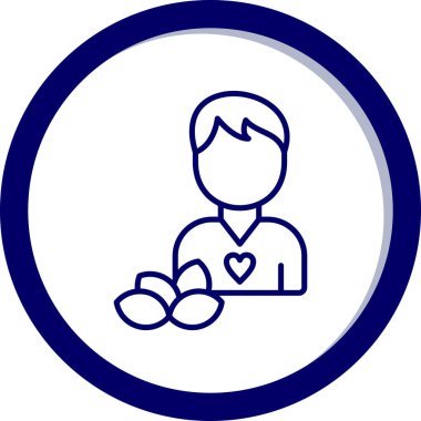 Aşk kalp yuvarlak vektör simgesi