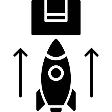 roket ikonu vektör illüstrasyonu