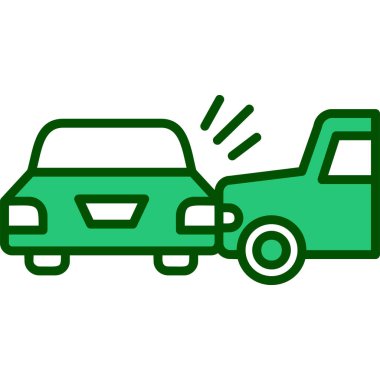 Trafik kazası simgesi tam taslak biçiminde