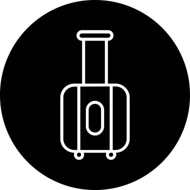 Bir bavul simgesinin vektör illüstrasyonu