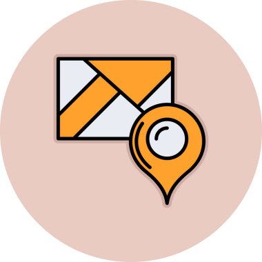 harita işaretleyici düz vektör dekoru