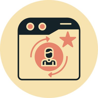 İş yönetimi düz vektör simgesi. Müşteri desteği