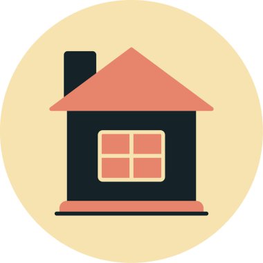 Eve. Web simgesi basit illüstrasyon