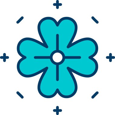 Beyaz arkaplanda izole bir çiçek ikonu şeklinde çizgi çiçeği. Renkli taslak konsepti. vektör