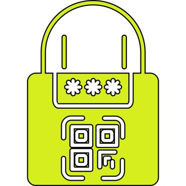 Düz dizaynlı cep telefonlu bir kilidin vektör simgesi