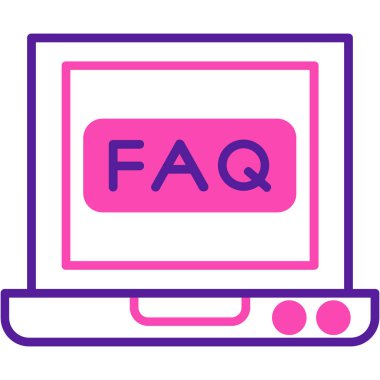 Faq, internet, iş ve soruları gösteren metin işareti, sorulara ve cevaplara belirli soyut internet sunumu, çevrimiçi teknoloji bağlantısı