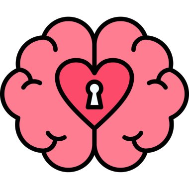 Beyin kalp aşk ikonu - romantizm - sevgililer günü