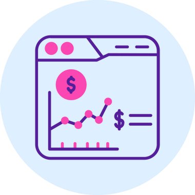 Bir grafiği ve bir doları olan bir cep telefonunun vektör çizimi