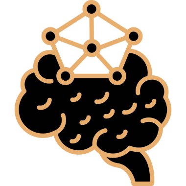 beyin ikonu vektör illüstrasyonu