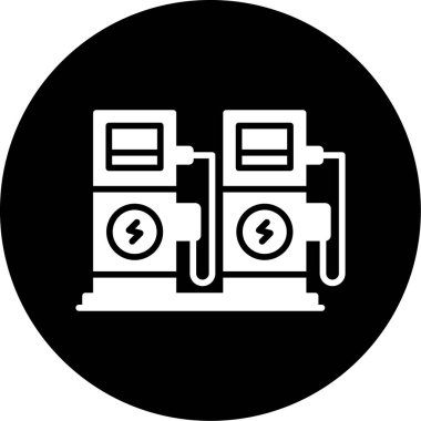 Benzin istasyonu ikonu. Web için benzinlik simgelerinin özet çizimi