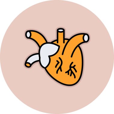 Kalp. Web simgesi basit illüstrasyon