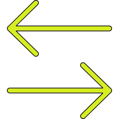 Beyaz arkaplanda iki ok simgesi, vektör illüstrasyon tasarımı