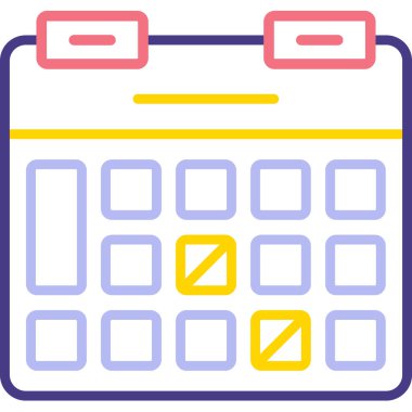 Doldurulmuş takvim tarihi olay simgesi - özet biçimi