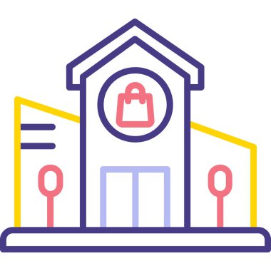 Bina. Web simgesi basit illüstrasyon