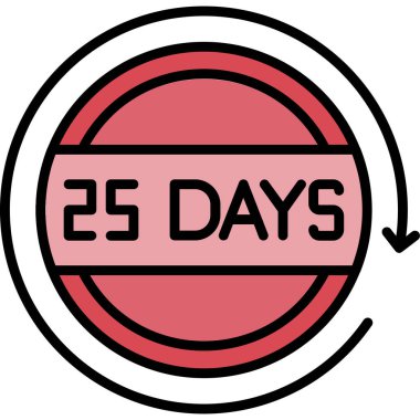 25 günlük geri sayım vektör simgesi.