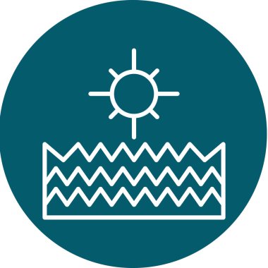 güzel güneş vektör çizgisi simgesi